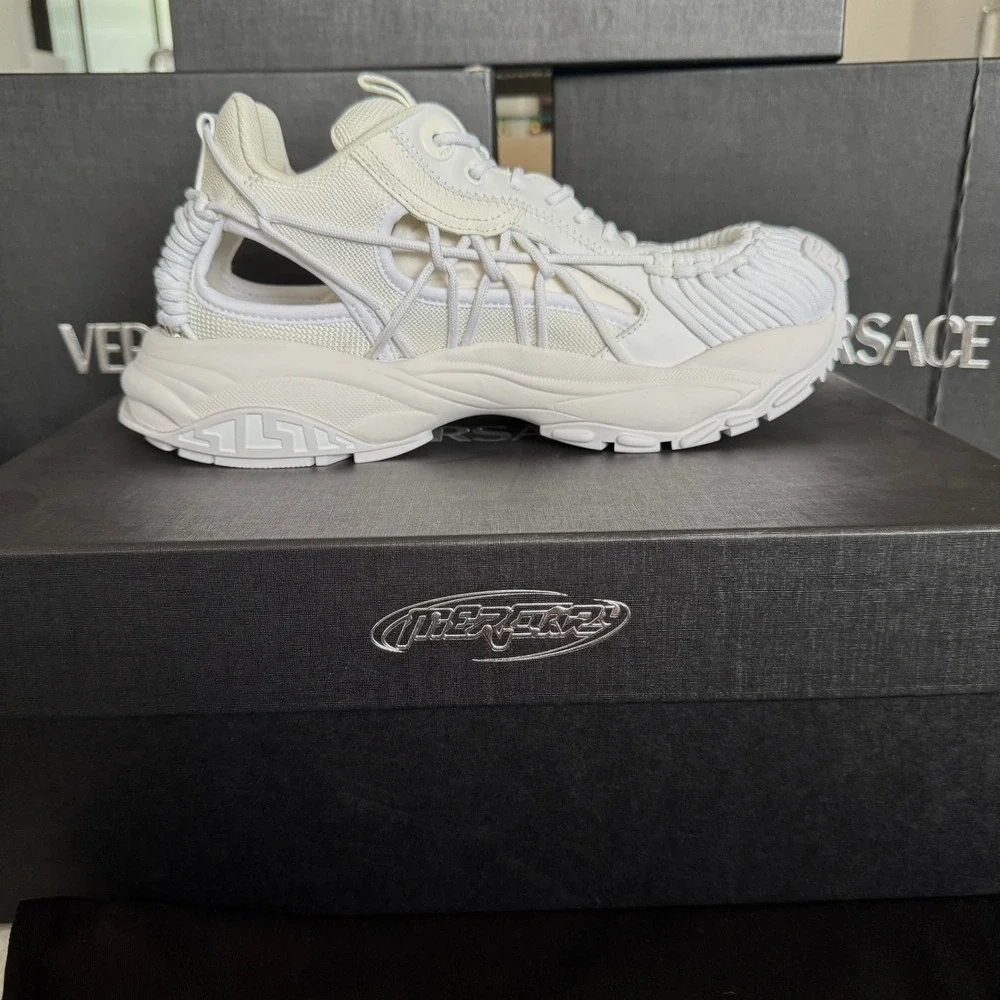 Versace‎ Trigreca Sneakers Mens White 1016711 EU 41 US 8
